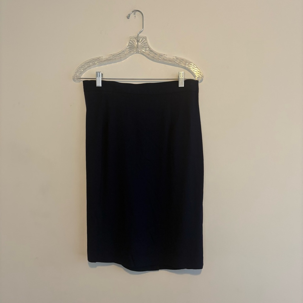 Dani Max Navy Blue Knee High Midi Skirt
